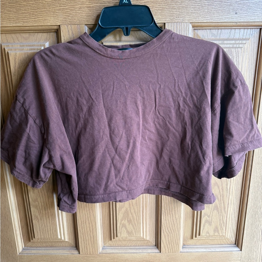 Casual Brown Crop Top